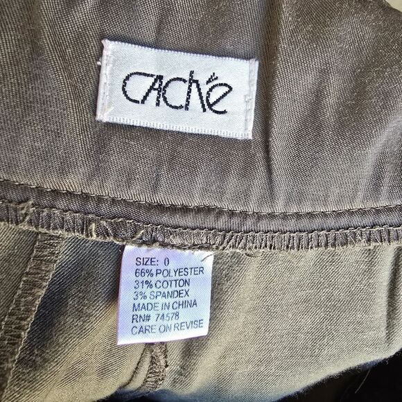 CACHE Vintage Y2k Capri Green Cargo Pants Utility Size 0 Vintage Grunge - Picture 6 of 10